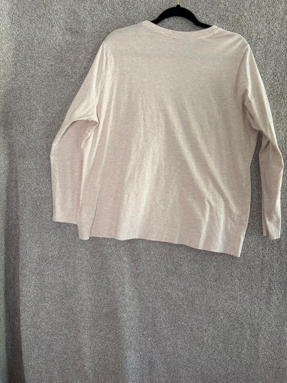 Lands' End 1X Supima Cotton Long Sleeve Layering Tee Cream
